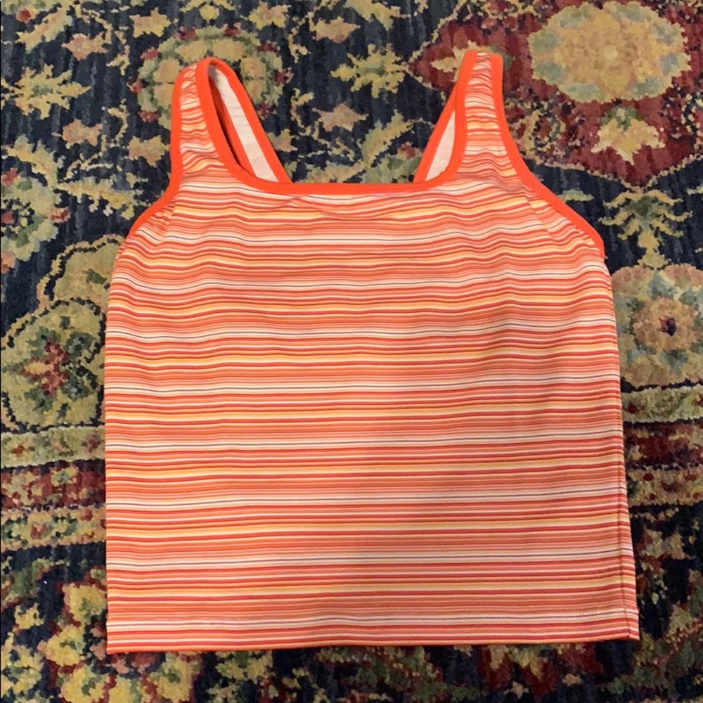 Nike orange stripped top